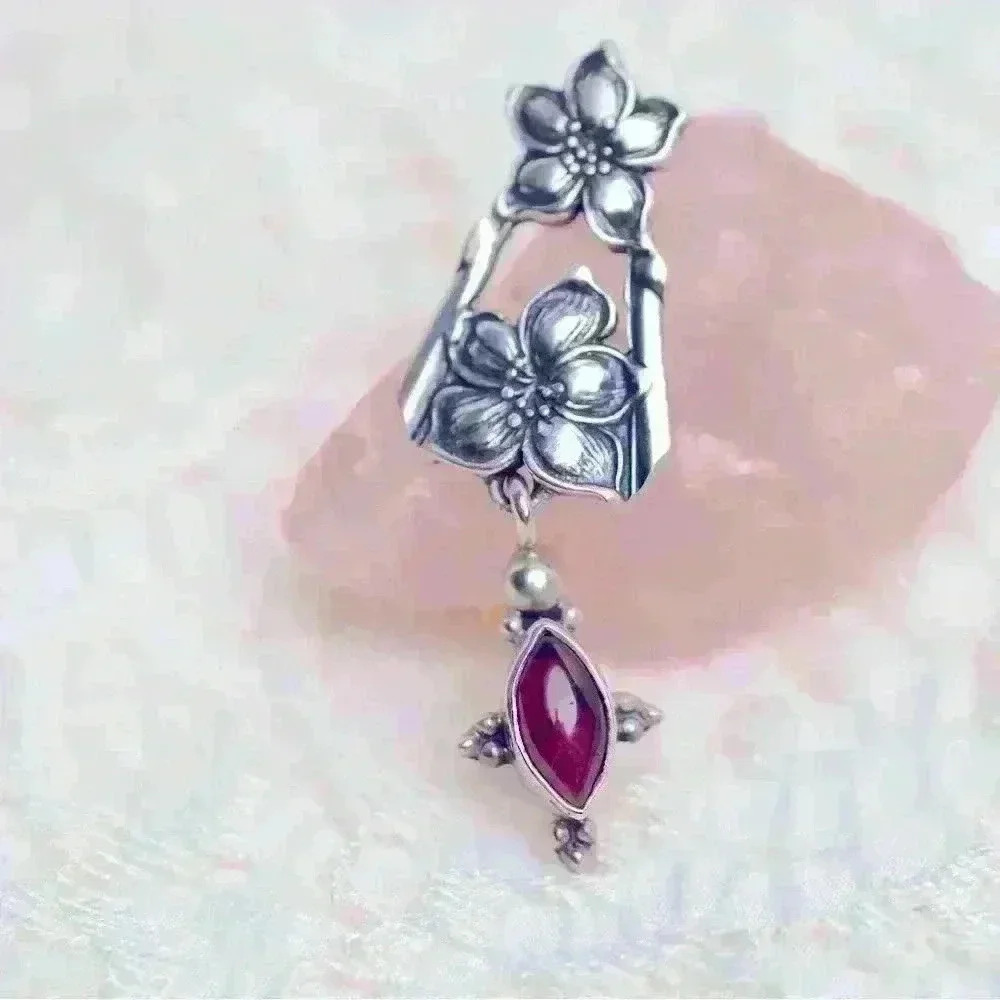 Delicate Vintage Pendant with Garnet MOVING SALE